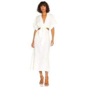 Just BEE Queen Chiara Dress V Neck Ecru XS